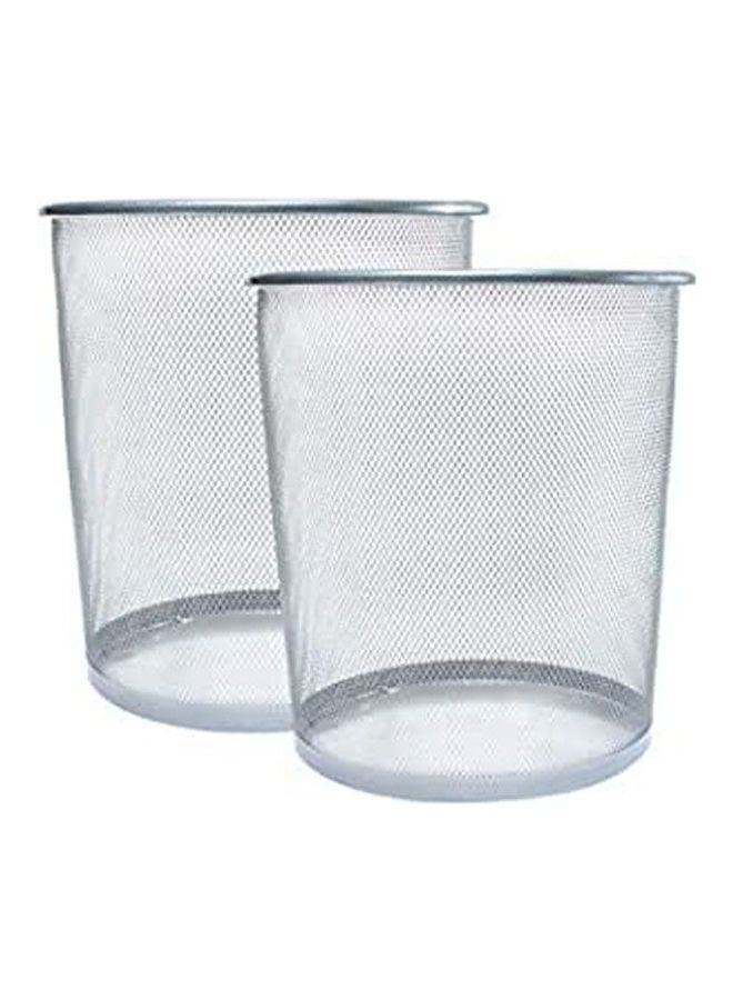 Metal Basket -Set Of 2 Pieces Silver