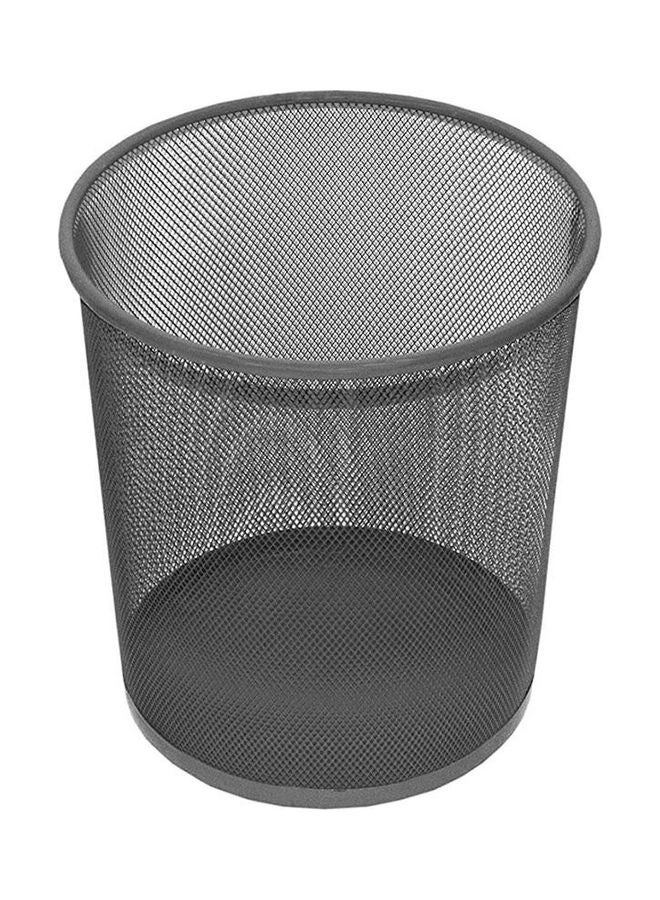 Metal Dustbin Round Black 35x30cm