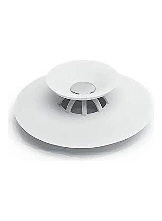 ماركة غير محددة 2in1 Silicone Water Universal Drain Stopper/Hair Catcher for Kitchen Sink White 