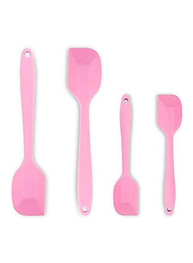 Generic Silicone Spatula Scraper Set With Hygienic Solid Coating Pink  - Image 1