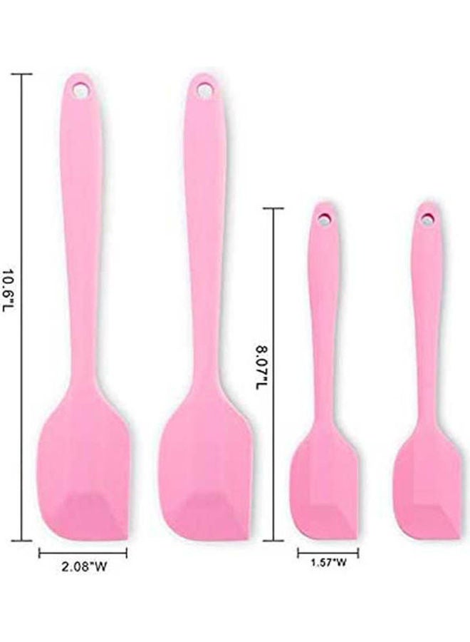 Generic Silicone Spatula Scraper Set With Hygienic Solid Coating Pink  - Image 2