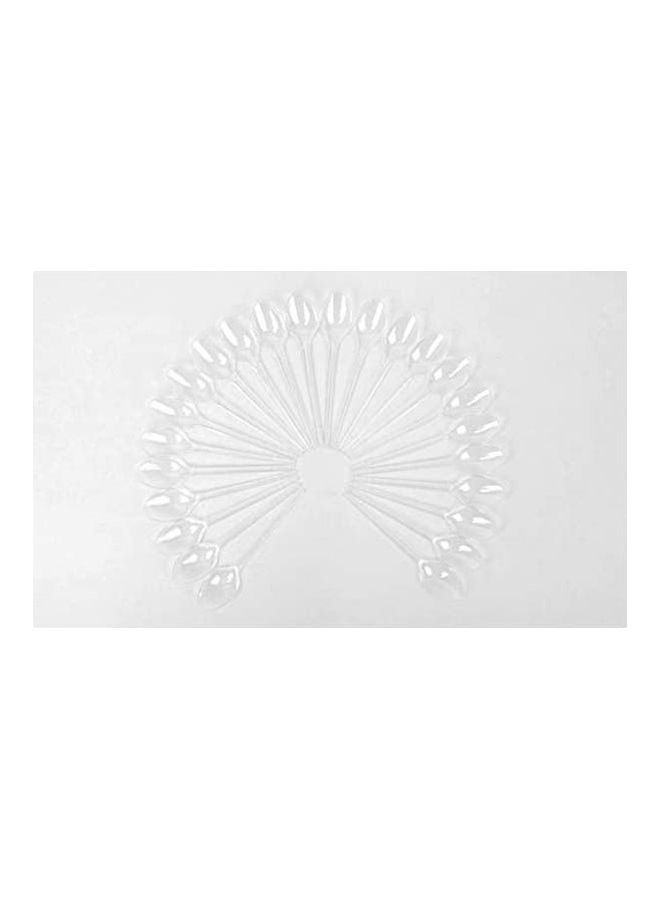 Transparent Spoons For Sweets 24 Pcs Clear