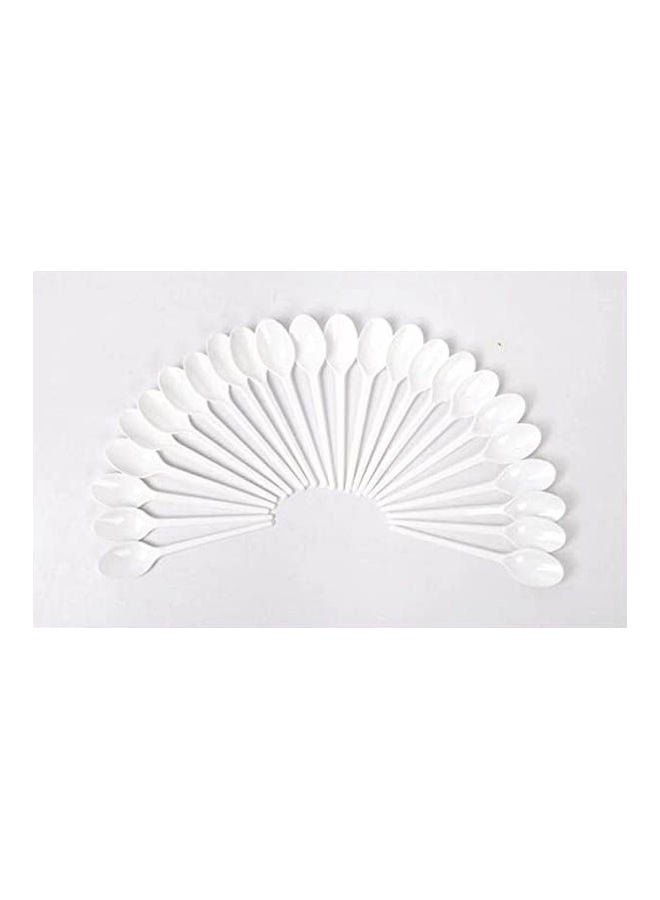 Transparent Spoons For Sweets 24 Pcs White