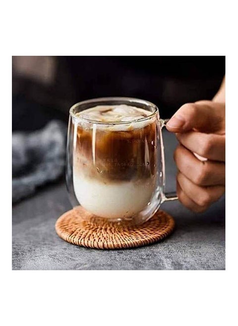 Cappuccino Double Glass Mug Clear