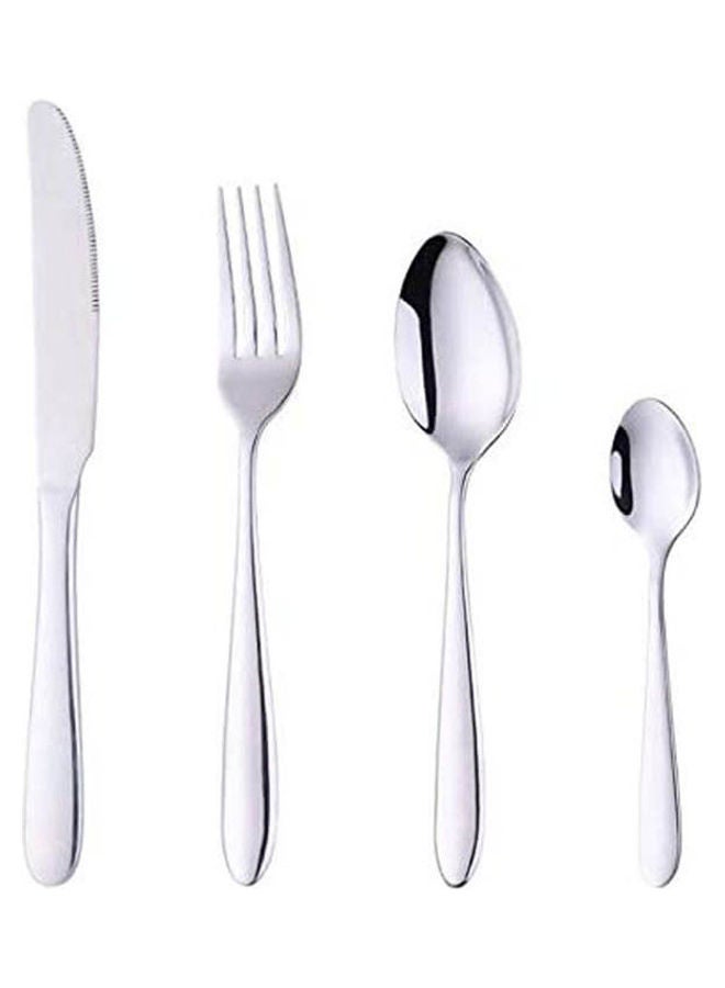 ماركة غير محددة Stainless Steel Western-Style Tableware 4 Piece Set Silver 