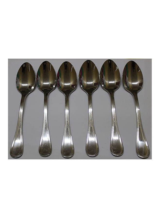 Stainless Steel Spoon Set Of 6 Silver