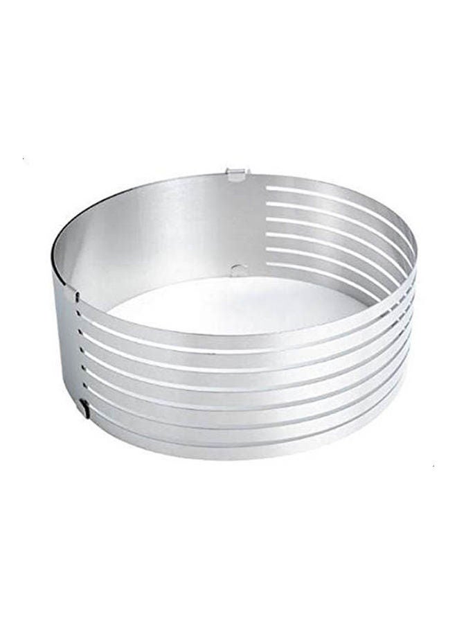 Stainless Steel Cake Layered Adjustable Retractable Circular Mousse Ring Silver