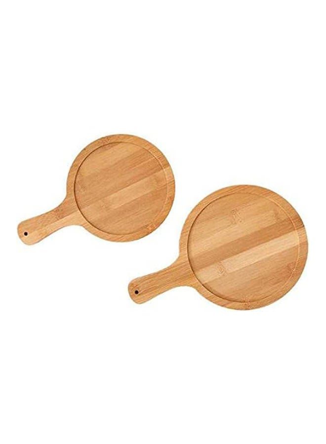 Wood Pizza Plates Yellow