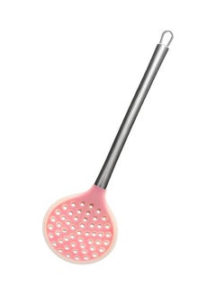 Silicone Skimmer With Stainless Steel Handle Pink