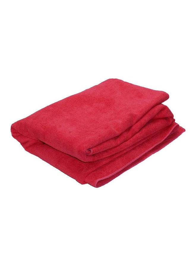 Mixed Material Bath Towel Red - Image 2