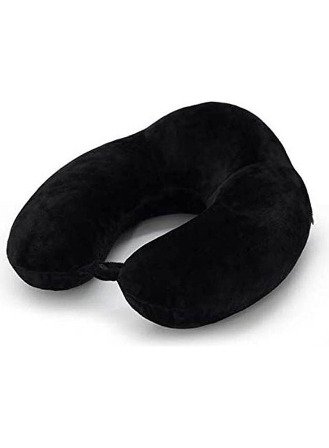 Neck Pillow U Shape Head Rest Car Travel Pillows Polyester Black 30x30cm  - Image 1