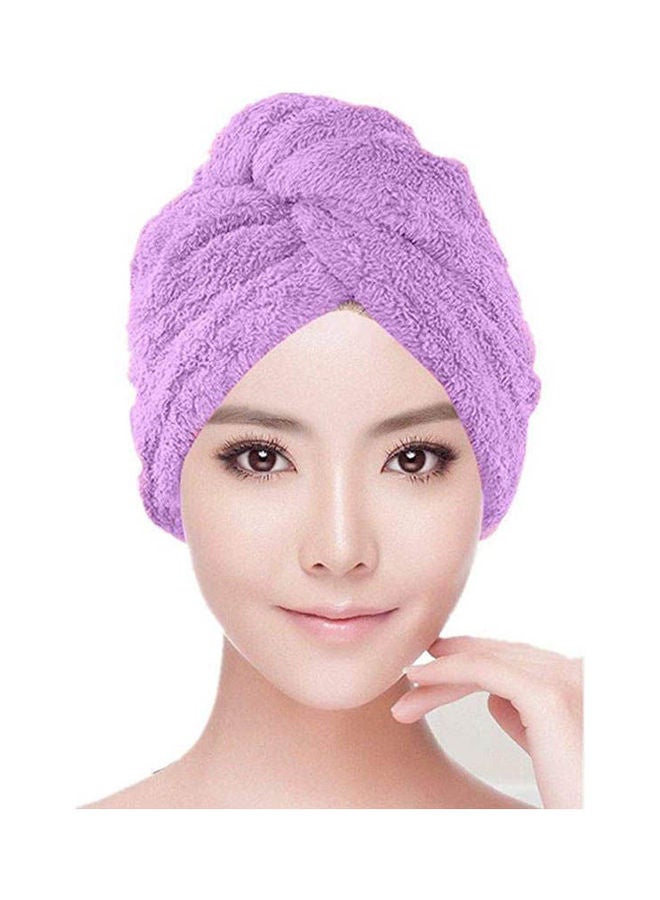 Dry Hair Cap Towel Bath Hair Dry Turban Purple - Image 2