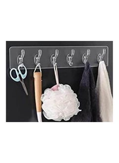 Generic 6 Hook Flexible Silicone Silicone Silicone Stick Hanger Multicolour 40X8cm  - Image 1