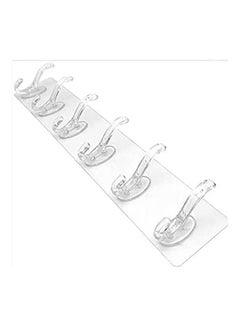 Generic 6 Hook Flexible Silicone Silicone Silicone Stick Hanger Multicolour 40X8cm  - Image 2