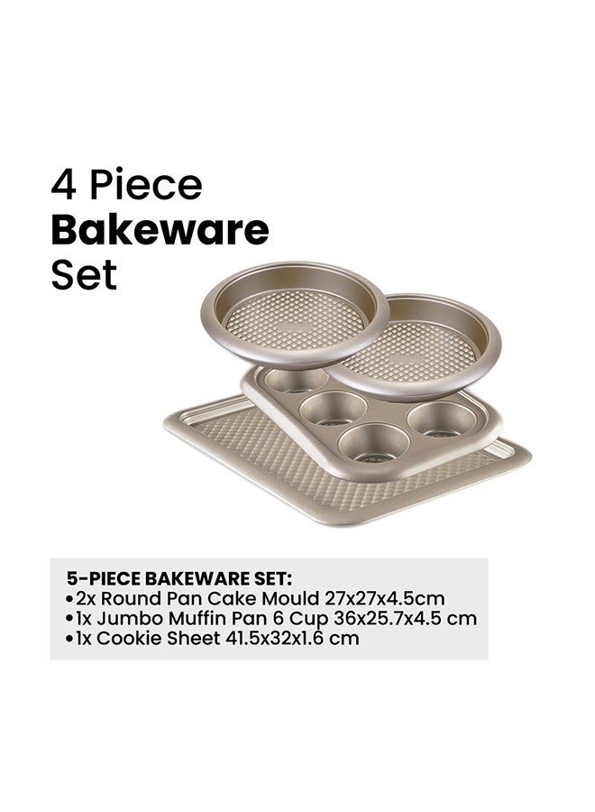 Penguen 4-Piece Bakeware Set Gold 27 x 27 x 4.5cm 