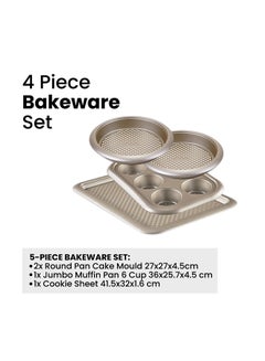 4-Piece Bakeware Set Gold 27 x 27 x 4.5cm - v1650818053/N52343337A_1