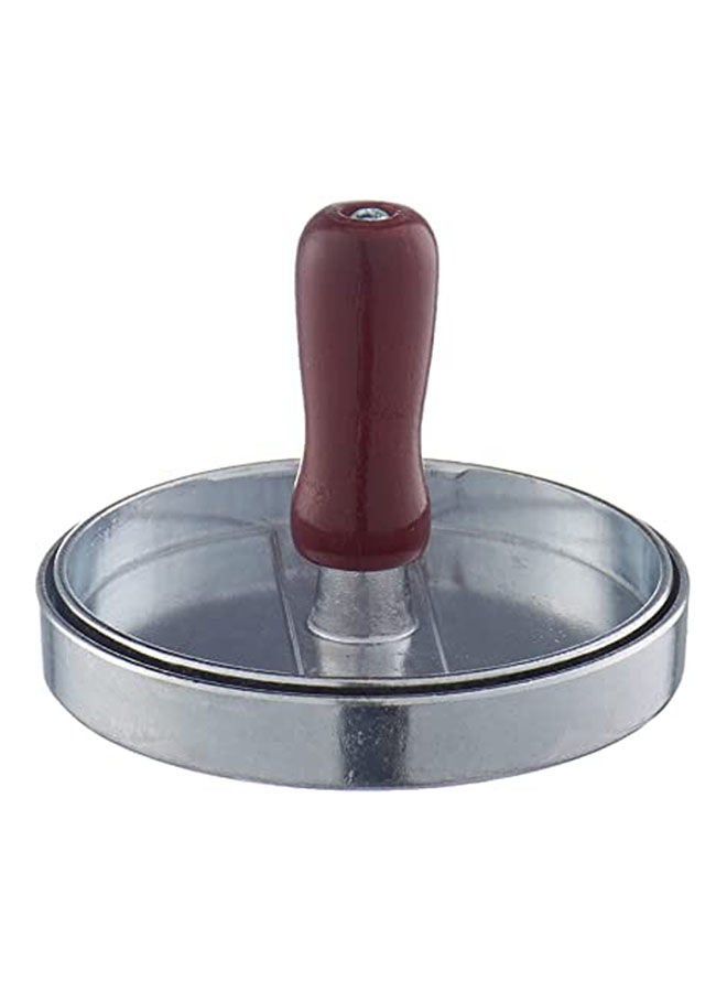 Aluminium Burger Press With Wooden Handle Silver - Image 1
