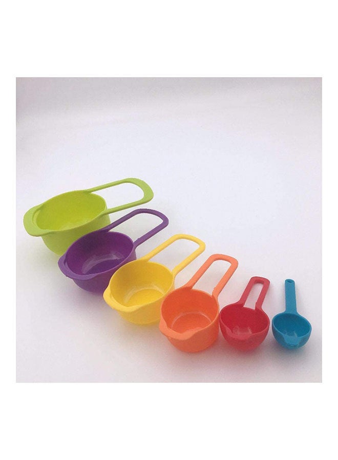 Jun Plastic 6 Pcs Measuring Spoon Cup Set With Different Capacity Multicolour - Image 2