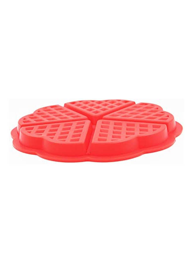 مورلايف 5Pcs Waffle Pie Shaped Non-Stick Silicone Mold Red 17.5x1.5cm - Image 1