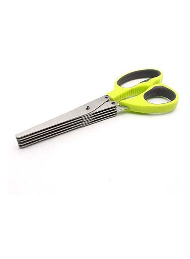 Multipurpose Kitchen Scissors 5 Blades With Cleaning Comb Green  - Image 1