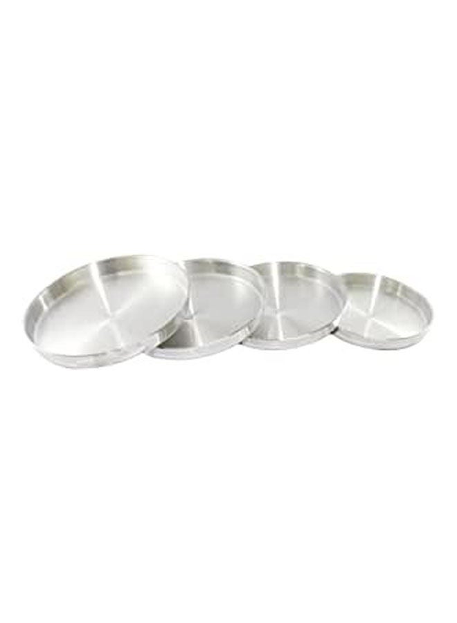 Piezza Pans Aluminum Set Of 4 Pieces Luks Silver 
