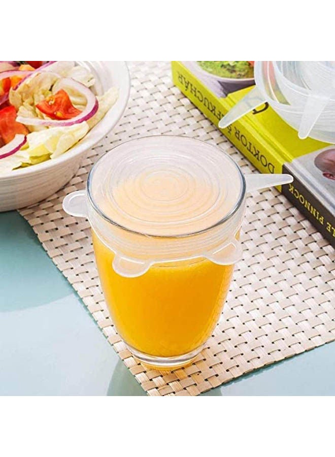 Durable & Expandable Reusable Food Saver Covers Set White 8cm 