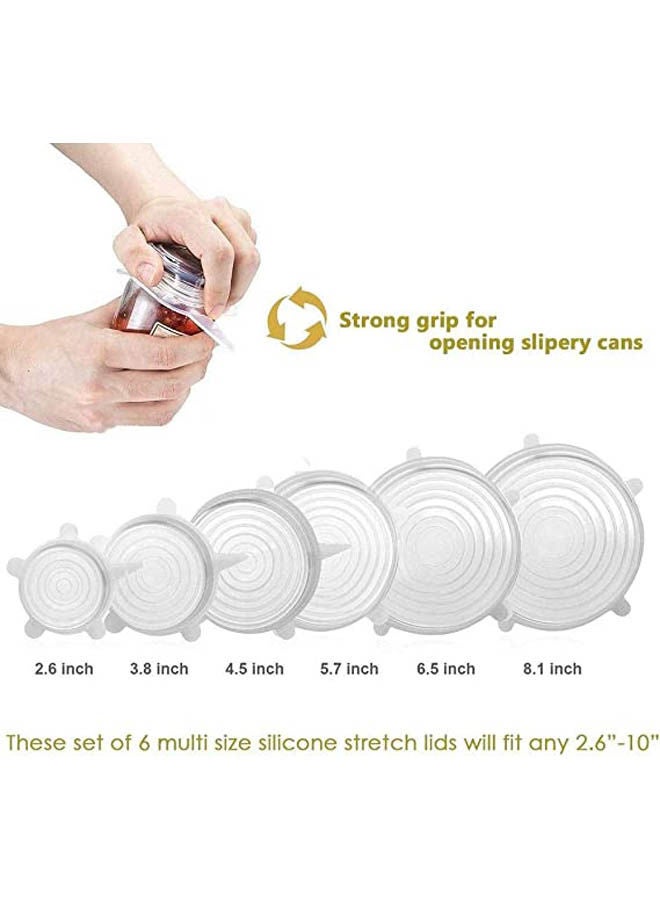 Durable & Expandable Reusable Food Saver Covers Set White 8cm 