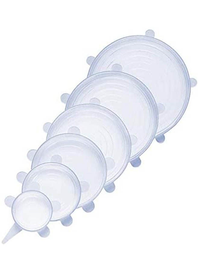 Generic Durable & Expandable Reusable Food Saver Covers Set White 8cm 