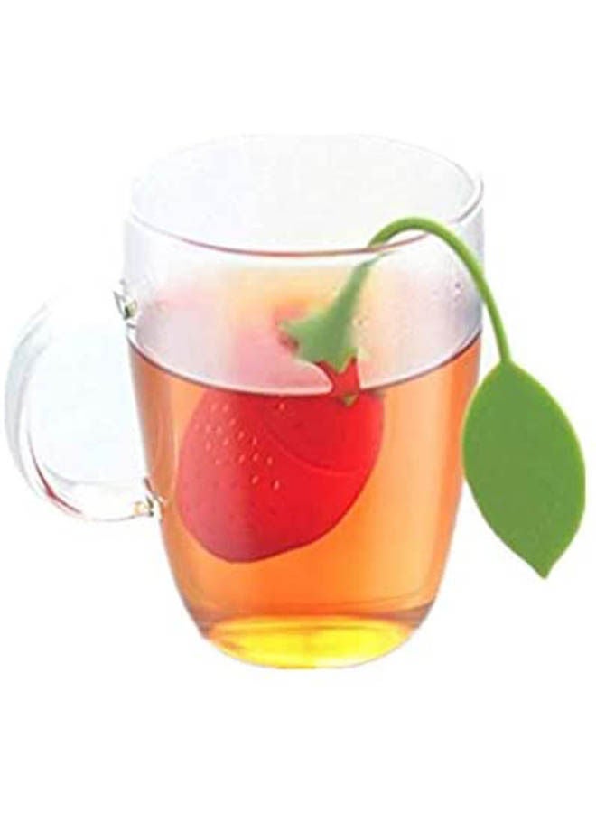 Silicone Straberry Shape Tea Strainer Red 13x5cm - Image 1