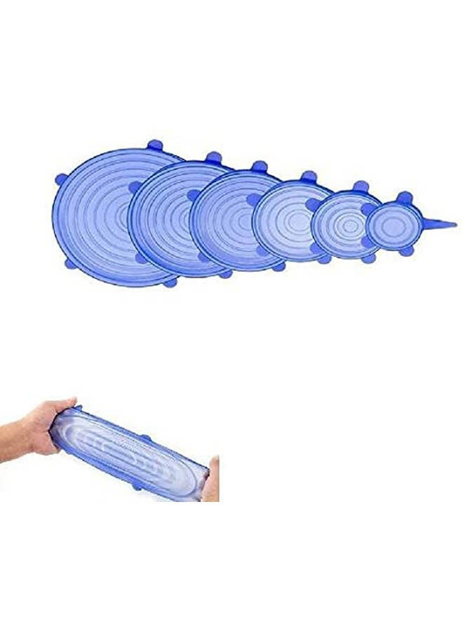 Silicone Stretch Food Cover Set Blue 20cm 