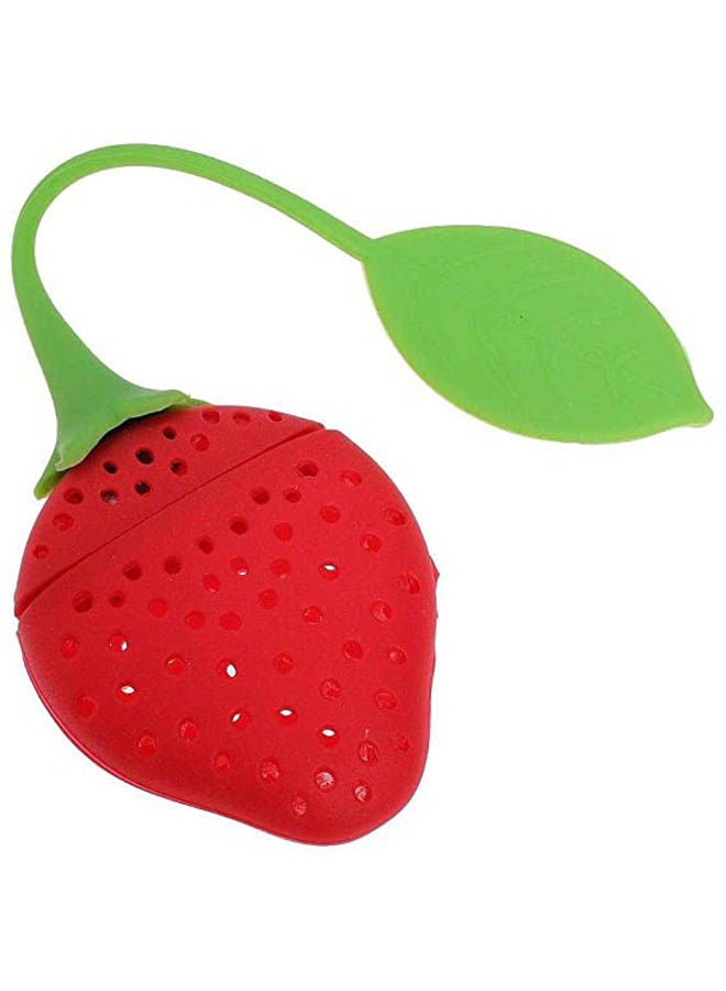 Generic - Silicone Herbal Strainer Spice Infuser Tea Bag Red 13x5cm - Image 1