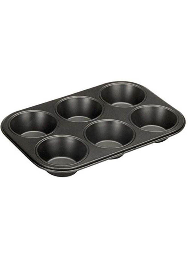Standard-Sized 6-Cup Muffin Cupcake Pan Black 