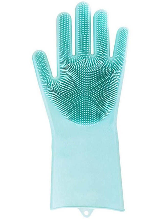 Green Food Grade Dishwashing Gloves Silicon Dishes Cleaning Gloves Green  - Image 2
