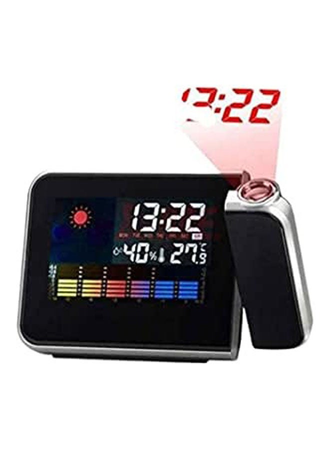 Perpetual Calendar Electronic Clock Color Screen Lazy Weather Station Projection Weather Forecast Clock Projection Alarm Led Black
