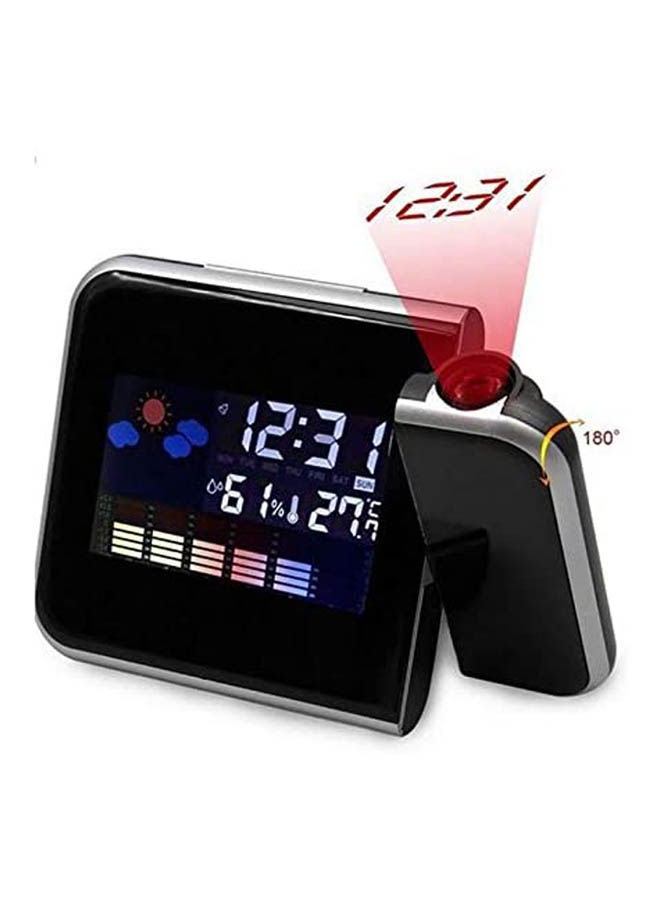 Color Screen Electronic Clock Temperature Monitor With Digital Clock And Alarm Clock, Calendar, Voice Control Backlight, Lcd Screen Indoor Temperature And Humidity Monitor Black - Image 2