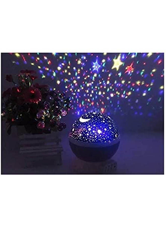 Generic - Modern Rotating Moon Sky Projection Led Night Lights -Table Lamps With Timer Shut Off Blue - Image 1