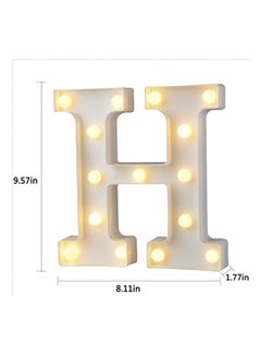 Generic Decorative Led Illuminated Letter Marquee Sign - Alphabet Marquee Letters With Lights For Wedding Birthday Party Christmas Kids Room Night Light Lamp Home Bar Decoration,H Multicolour  - Image 2