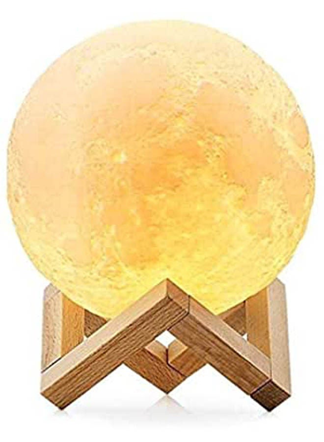 3D Moon Lamp Printed Night Light , 9 Colors Change Optical Illusion Led Lunar Moonlight Globe Ball With Wood Stand Base For Kids Room Baby Nursery Bedroom 13Cm , 2724635330261 White 13cm