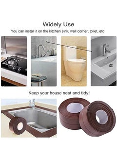 Generic 2 Pack Caulk Strip Pe Self Adhesive Tape For Bathtub Bathroom Shower Toilet Kitchen Wall Waterproof Mildewproof Sealing Tape Brown 320 X 3.8cm  - Image 2
