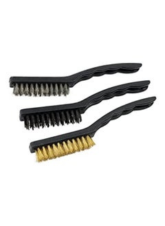 DENOVO Wire Brush Set For Drill 3 Pieces Black 