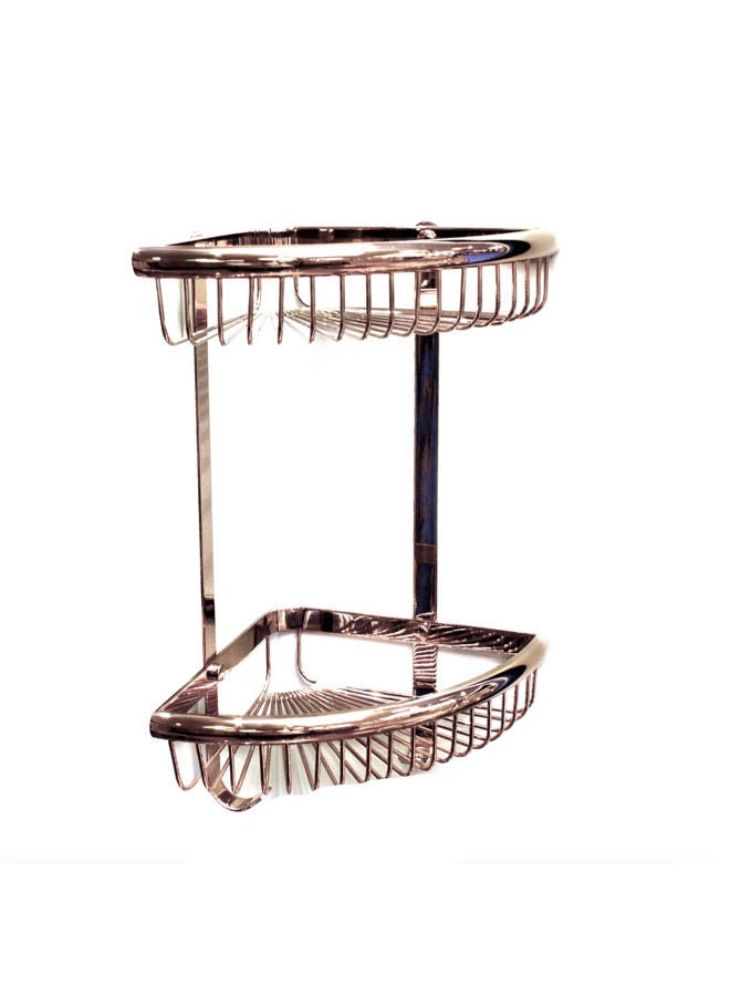 Siag - 2 Tier Corner Wire Basket Red Copper - Image 1