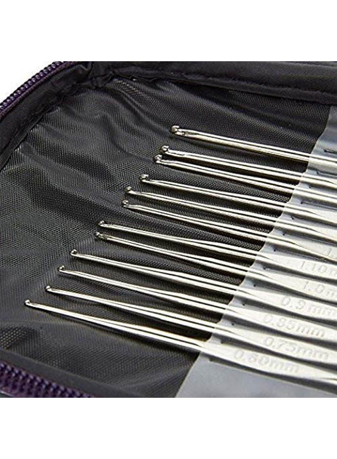 Handle Crochet Hooks Knitting Knit Needles Weave Yarn Set- 22 Pieces Multicolour - Image 2