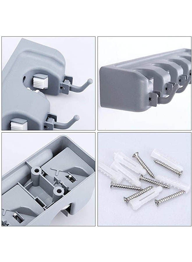 Mop And Broom Holder Wall Mount Grey  - Image 2