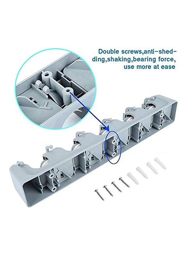 Mop And Broom Holder Wall Mount Grey  - Image 3