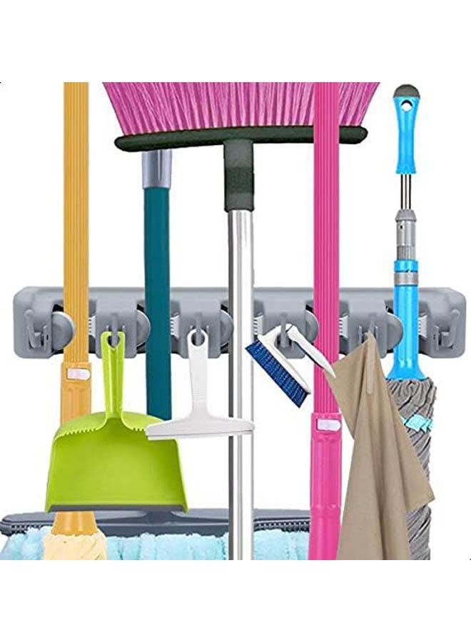 Mop And Broom Holder Wall Mount Grey  - Image 3