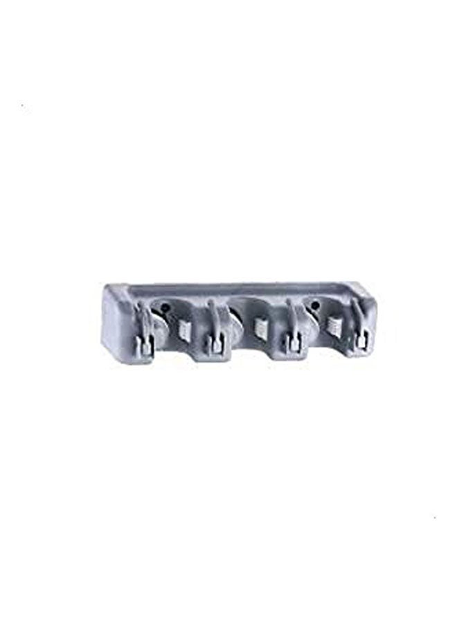 Household Mop And Broom Plastic Wall Mount Umbrella Storage Rack 3 Position 4 Hooks Grey 