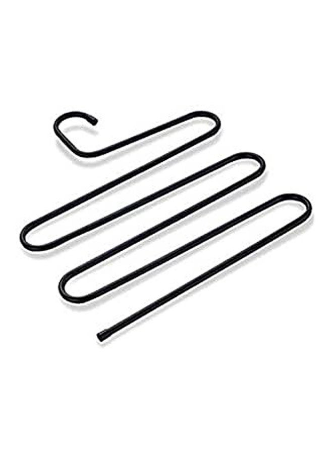 Multifunction S-Type Magic Trousers Hanger Rack Pants Closet Belt Holder Rack 5 Layers Black 35x35cm 