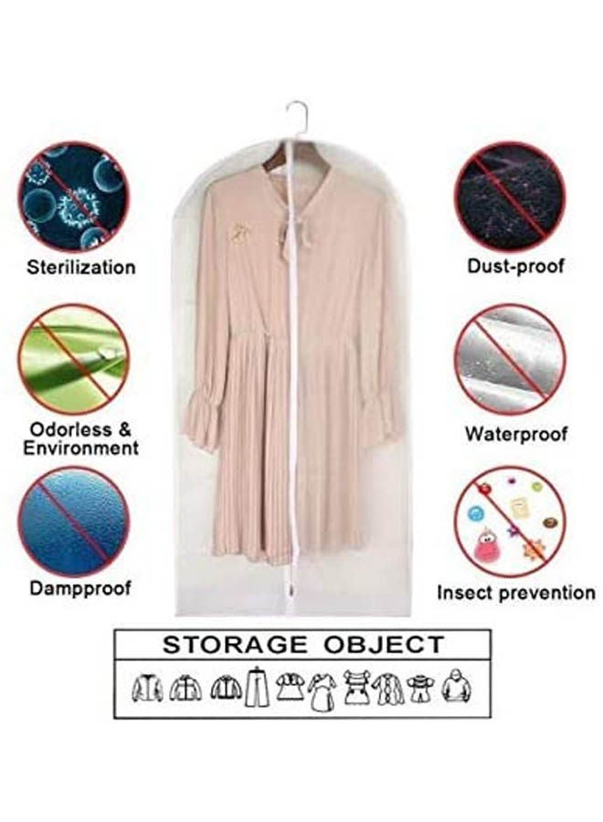 Pack Of 5 Clothes Dress Protector Moistureproof Dustproof Cover Garment Suit Skirt Bag Organizer White 100X60cm  - Image 2