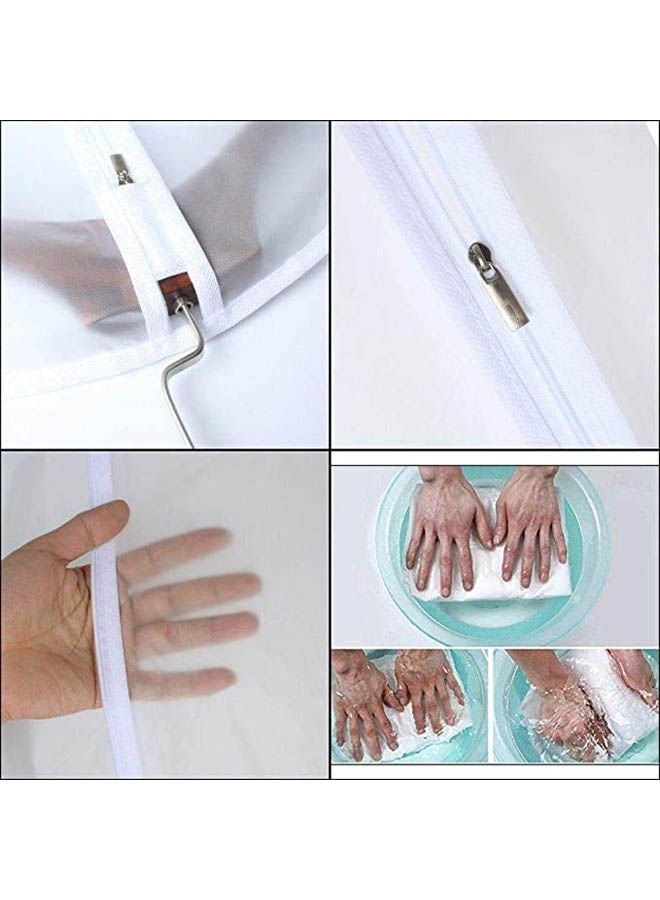 Pack Of 5 Clothes Dress Protector Moistureproof Dustproof Cover Garment Suit Skirt Bag Organizer White 80X60cm  - Image 2