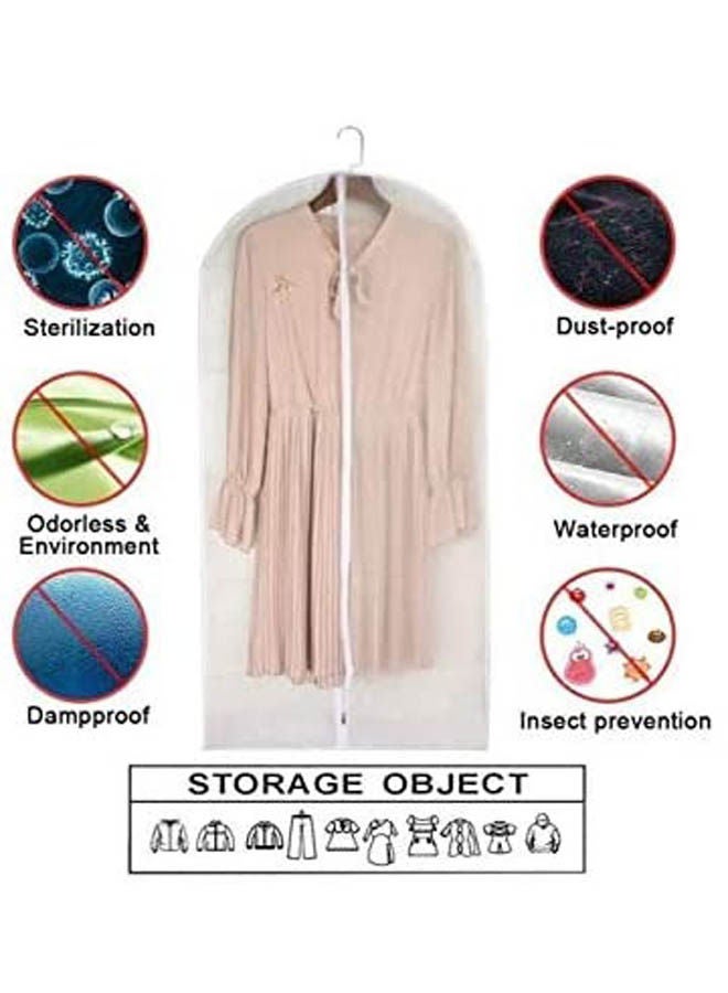 Pack Of 5 Clothes Dress Protector Moistureproof Dustproof Cover Garment Suit Skirt Bag Organizer White 80X60cm  - Image 2